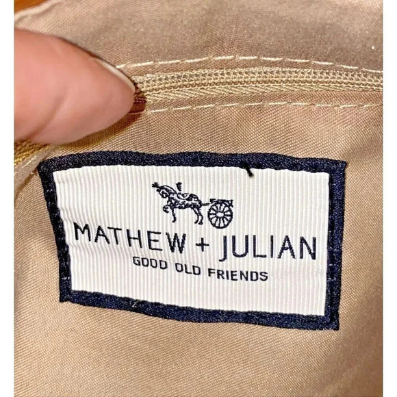 Matthew And Julian Camel Colored Hand Bag Zip Close - Picture 8 of 9